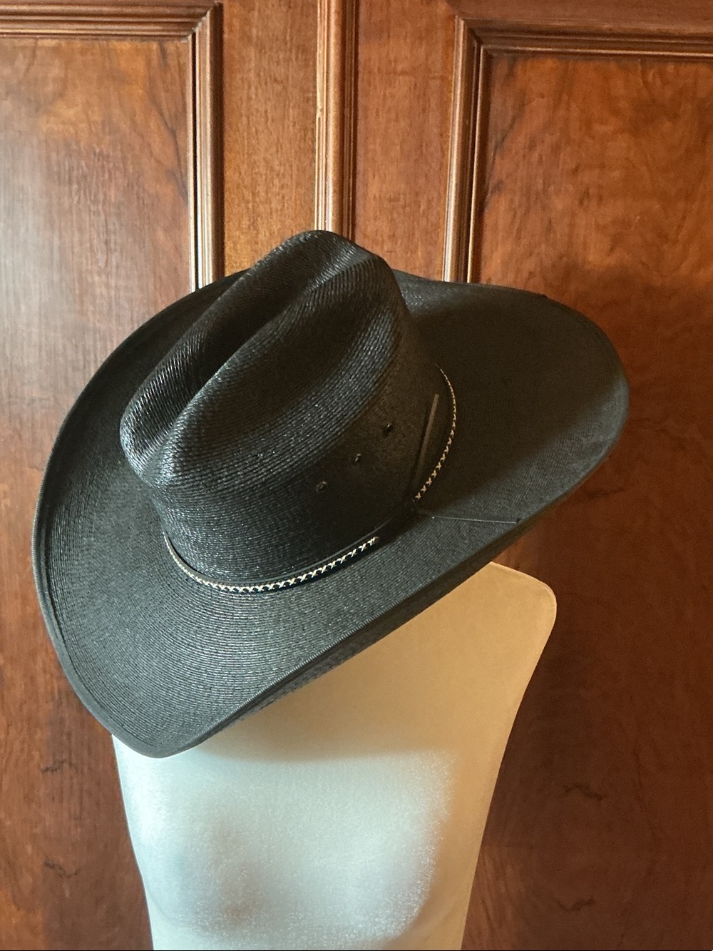 Jason Aldean Black Straw Cowboy Hat with Decorative Braided Band